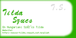 tilda szucs business card